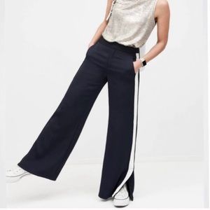 Banana Republic Wide Leg High Waist Tuxedo Stripe Pant Navy & White Size 4